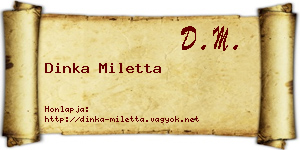 Dinka Miletta névjegykártya